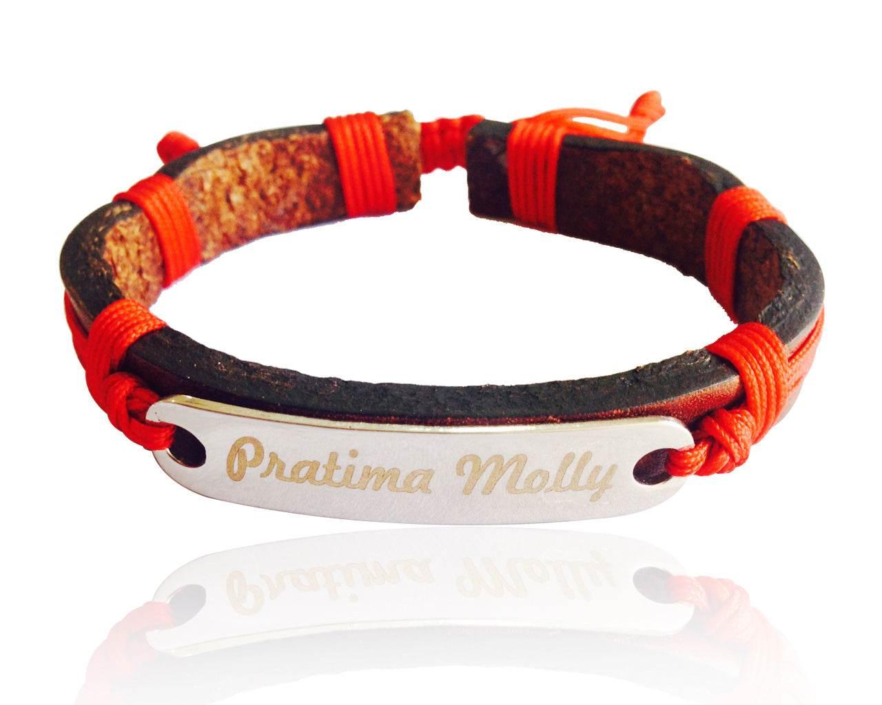 Identity Bracelet on Leather - Jewelslane