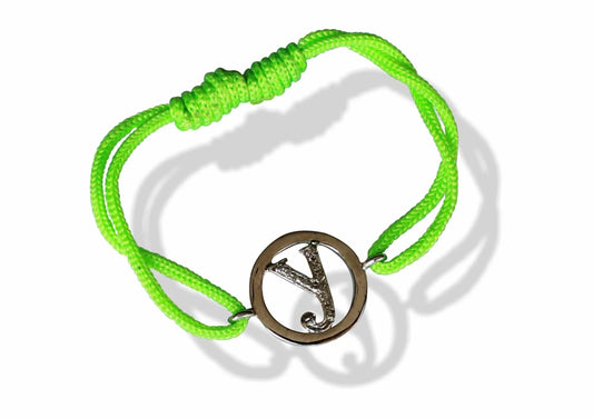 Alphabet bracelet with diamonds in lower case y - Jewelslane