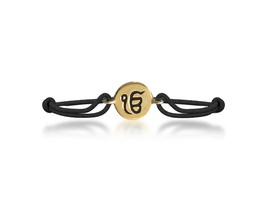 Authentic 14k hallmarked gold Ik Onkaar Rakhi Bracelet - Jewelslane