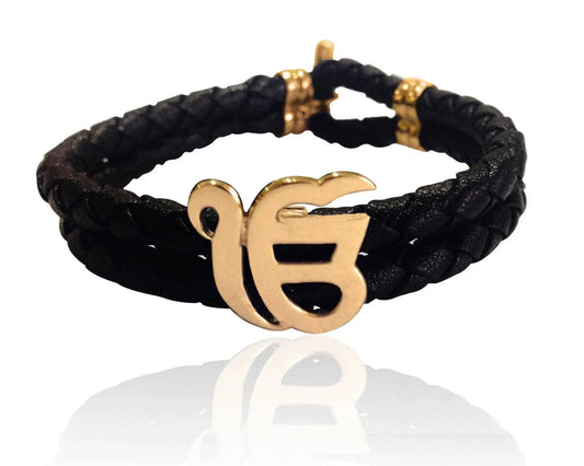 Ik Onkar Gold Bracelet for Men - Jewelslane