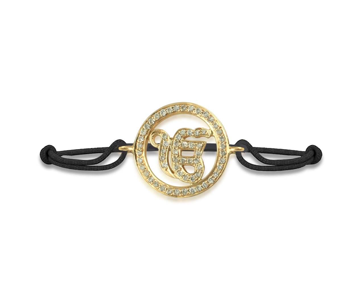 Ik Onkaar Bracelet in Gold with Diamonds - Jewelslane