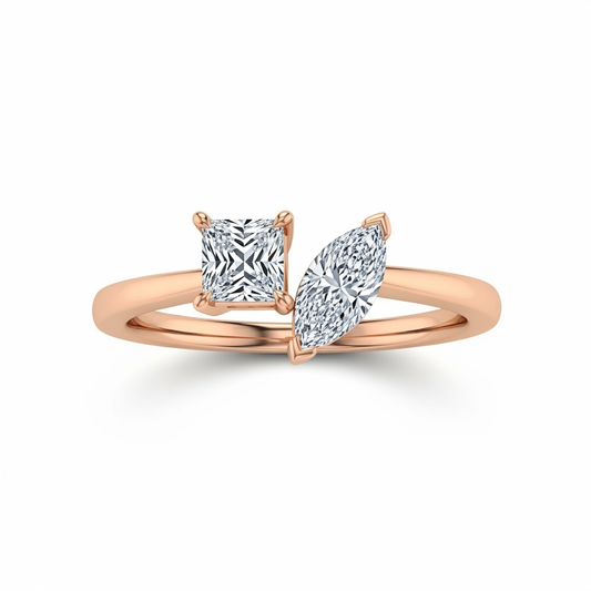 Ila Princess Cut Lab Diamond Solitaire Ring - Jewelslane