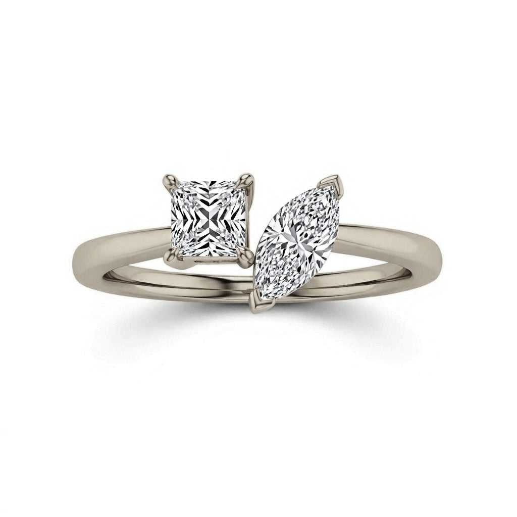 Ila Princess Cut Lab Diamond Solitaire Ring - Jewelslane