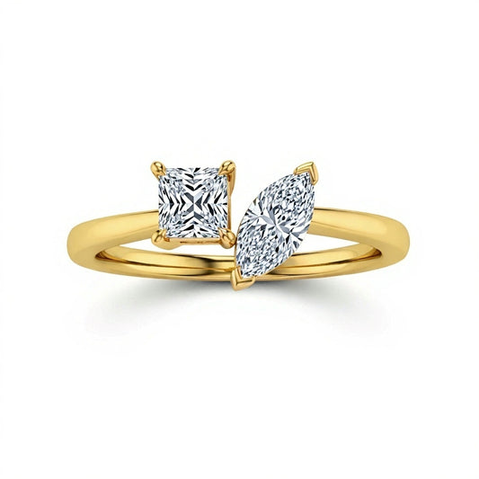 Ila Princess Cut Lab Diamond Solitaire Ring - Jewelslane