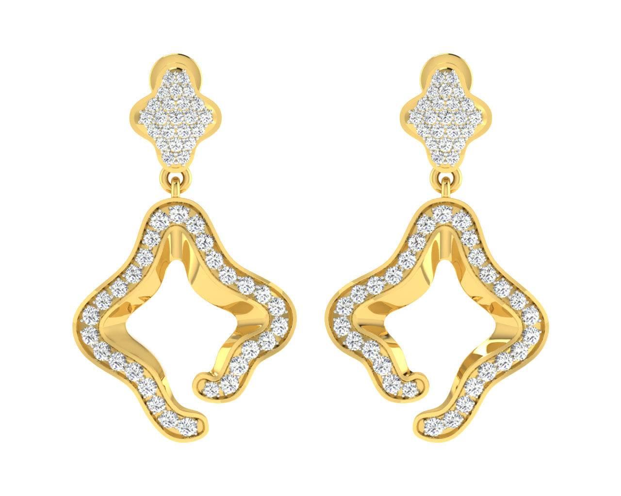 Ilsa Diamond Earrings in Gold - Jewelslane