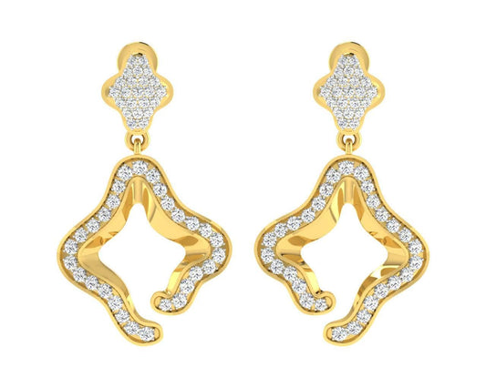 Ilsa Diamond Earrings in Gold - Jewelslane