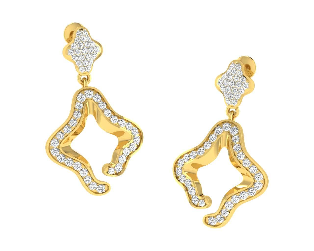 Ilsa Diamond Earrings in Gold - Jewelslane