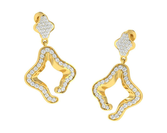 Ilsa Diamond Earrings in Gold - Jewelslane