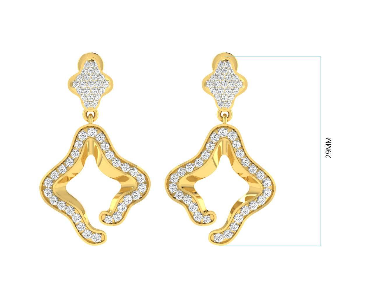 Ilsa Diamond Earrings in Gold - Jewelslane