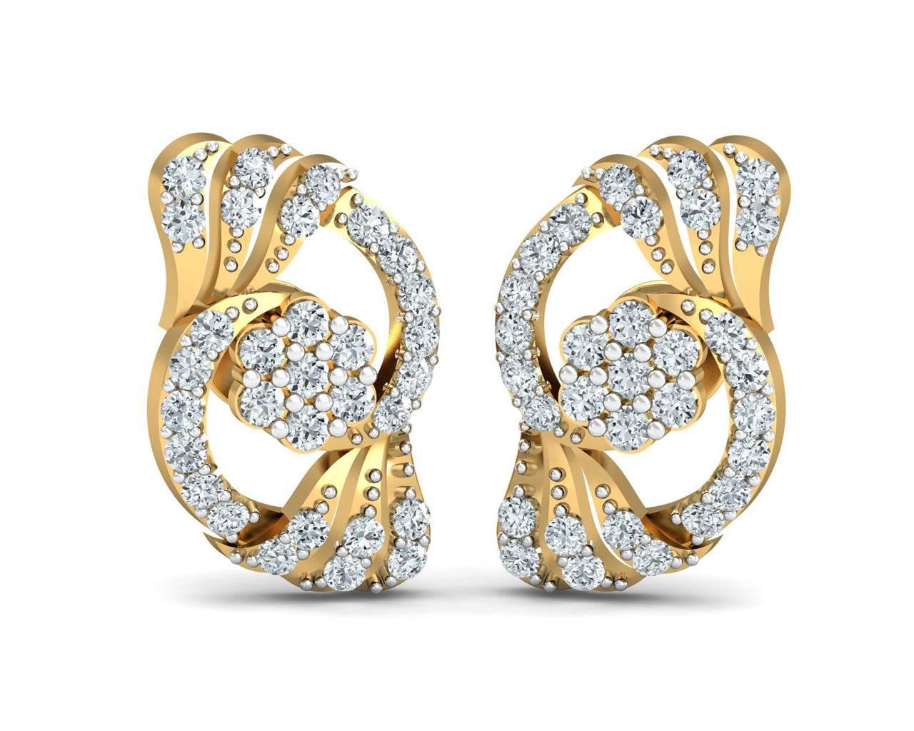 Inara Diamond Earrings in Gold - Jewelslane