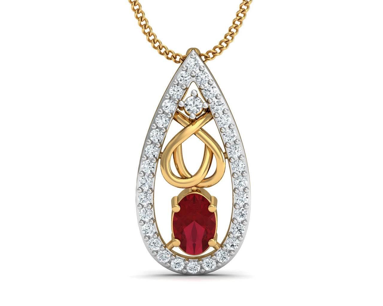 Ishani Ruby Diamond Pendant - Jewelslane