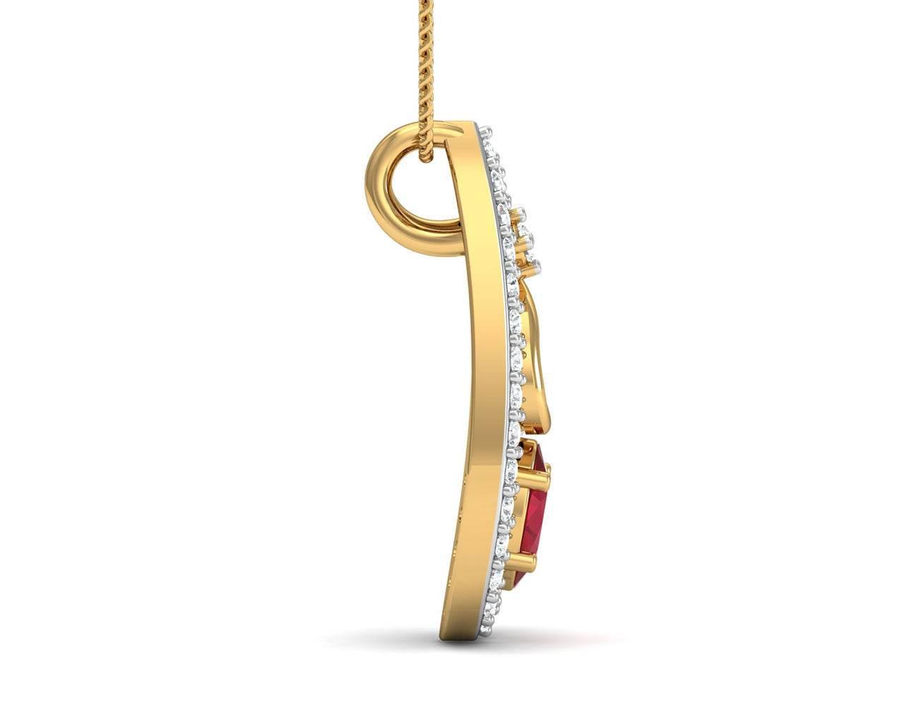 Ishani Ruby Diamond Pendant - Jewelslane