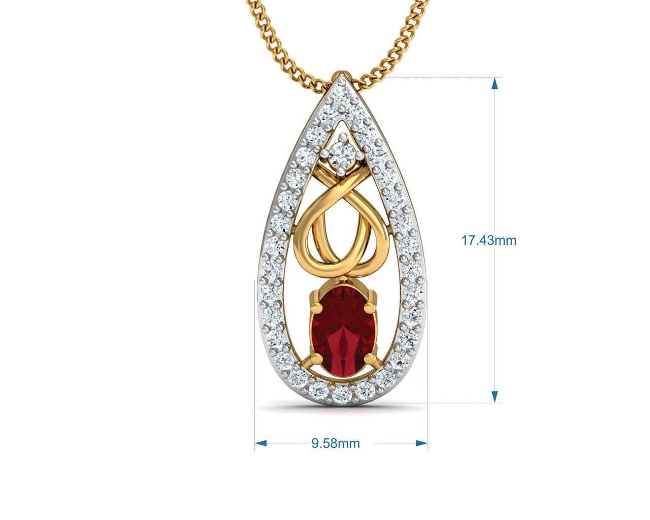 Ishani Ruby Diamond Pendant - Jewelslane