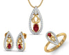 Ishani Ruby & Diamond Pendant Set - Jewelslane