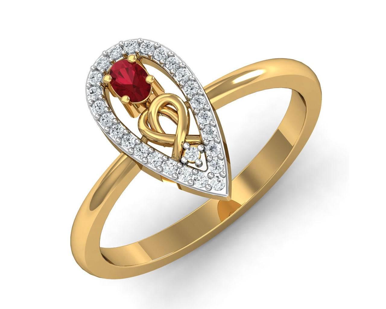 Ishani Ruby & Diamond Ring - Jewelslane