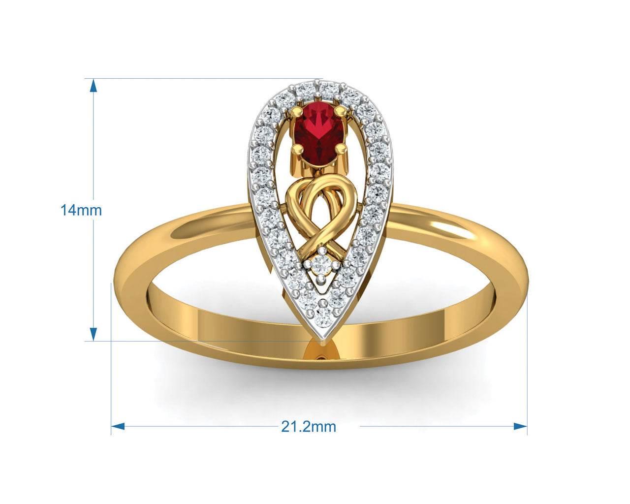 Ishani Ruby & Diamond Ring - Jewelslane