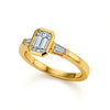 Ishika Emerald Cut Lab Grown Diamond Ring - Jewelslane
