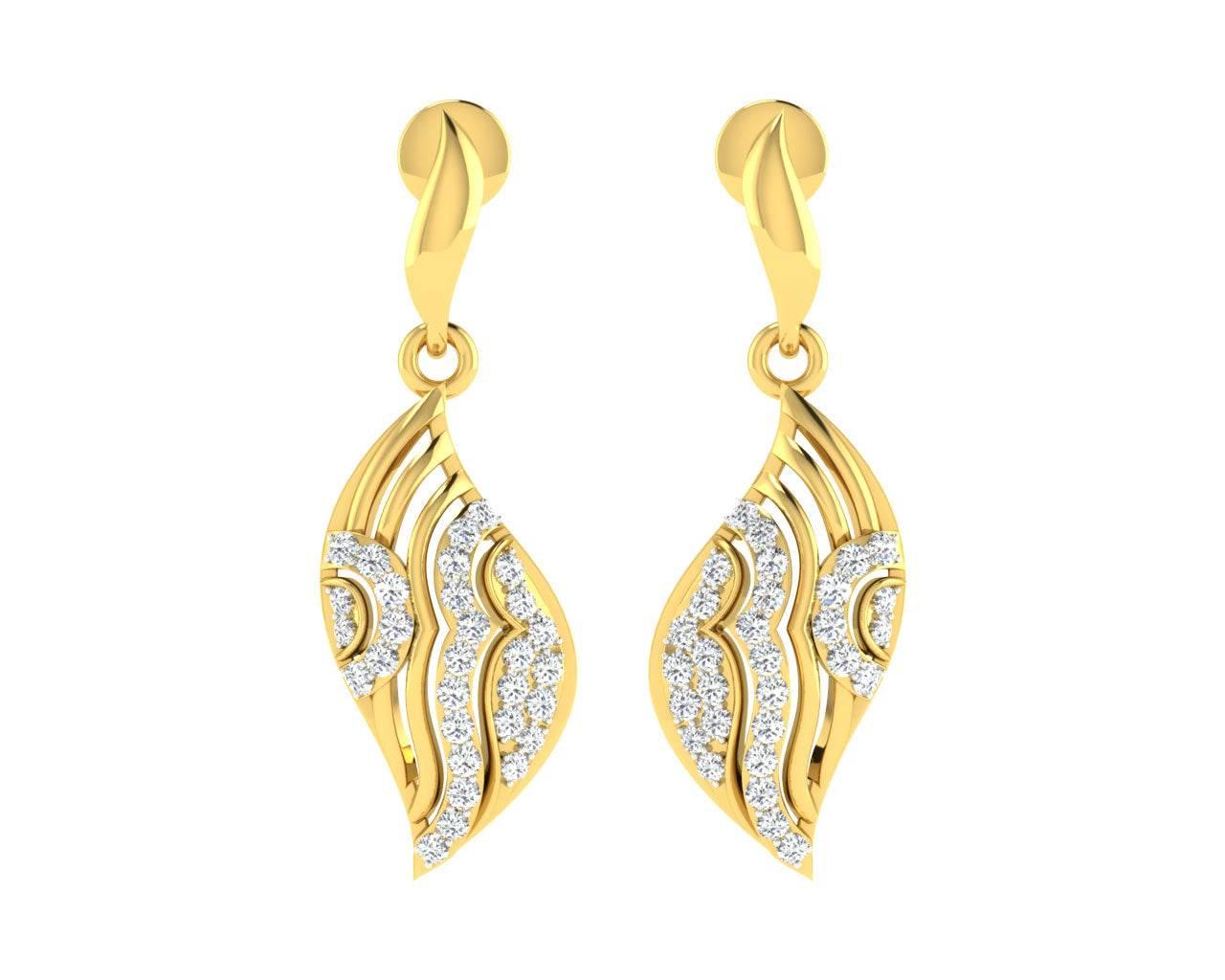 Ivanka Diamond Earrings in Gold - Jewelslane