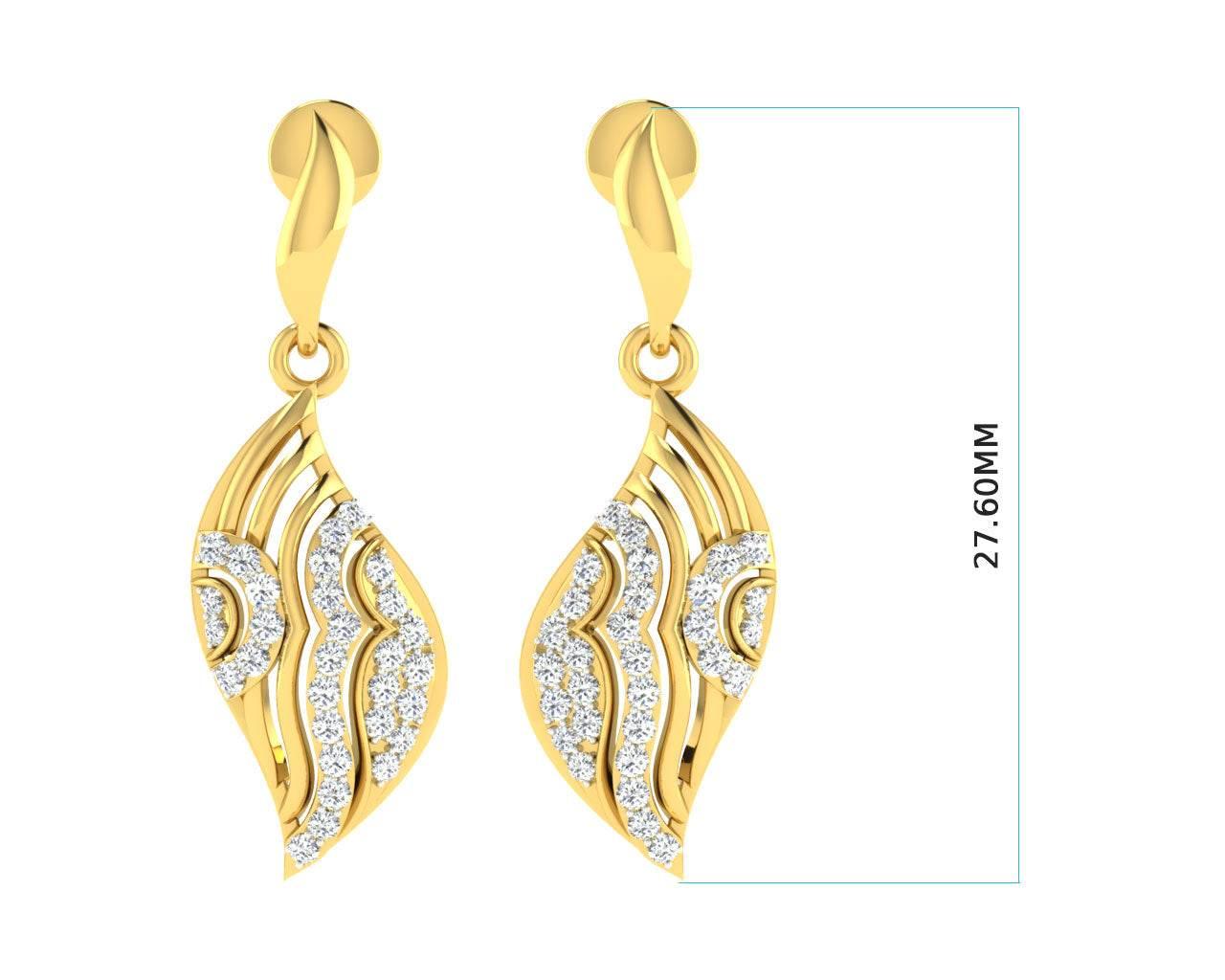 Ivanka Diamond Earrings in Gold - Jewelslane