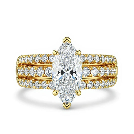 Jada Four Carat Marquise Shape lab Diamod Solitaire ring - Jewelslane