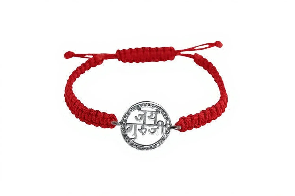 Jai Guru JI Diamond Bracelet in Silver - Jewelslane