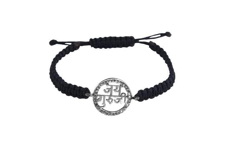 Jai Guru JI Diamond Bracelet in Silver - Jewelslane