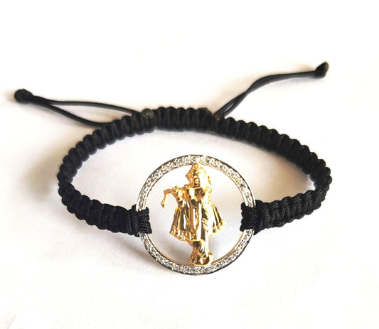 Jai Sri Krishn Bracelet In gold with Diamonds - Jewelslane