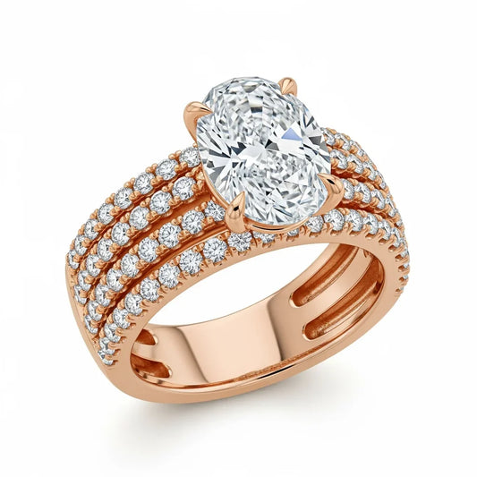 Jana 4 Carat Oval Lab Diamond Solitaire Ring - Jewelslane