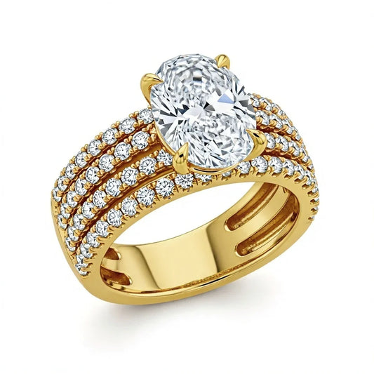 Jana 4 Carat Oval Lab Diamond Solitaire Ring - Jewelslane