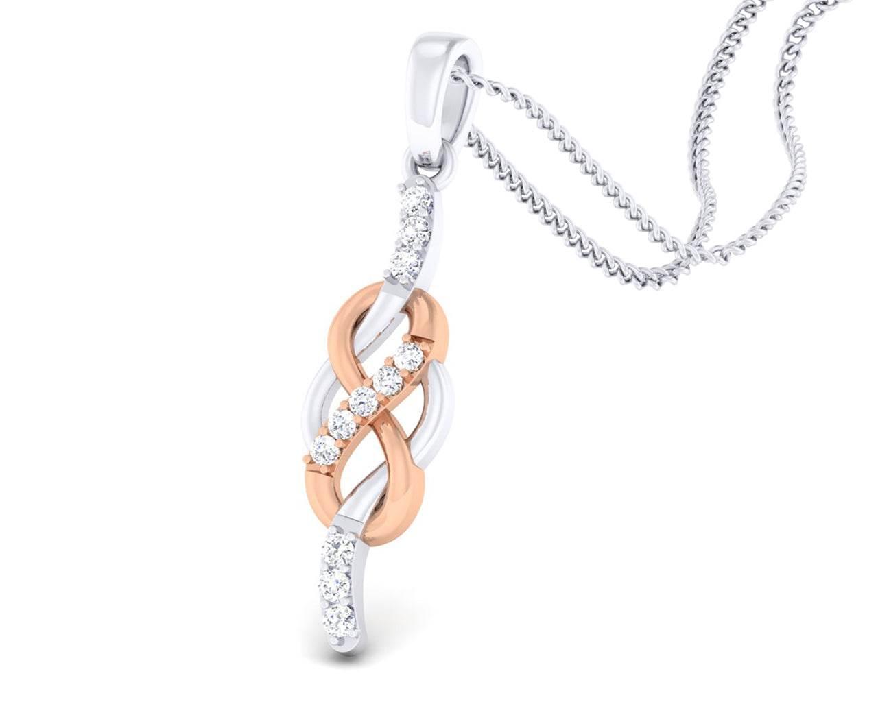 Jansi Diamond Infinity Pendant in gold - Jewelslane