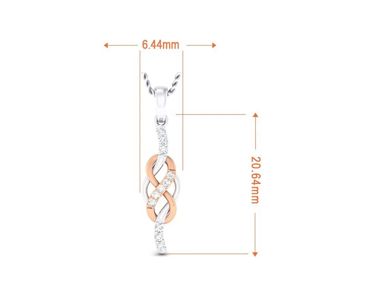 Jansi Diamond Infinity Pendant in gold - Jewelslane