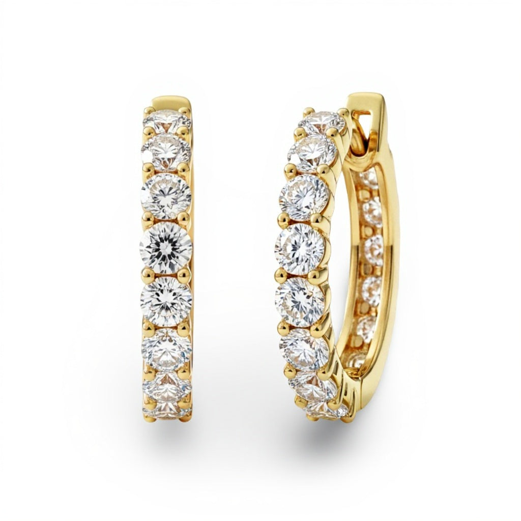 Jaycee fifteen pointer lab diamond hoops - Jewelslane