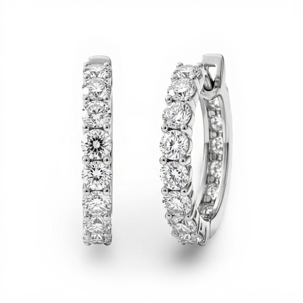 Jaycee fifteen pointer lab diamond hoops - Jewelslane