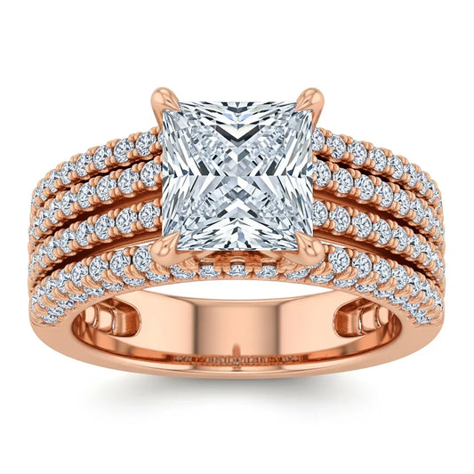 Jen Four Carat Princess Cut Lab Diamond Solitaire Ring - Jewelslane