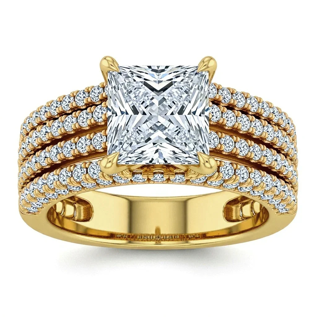 Jen Four Carat Princess Cut Lab Diamond Solitaire Ring - Jewelslane