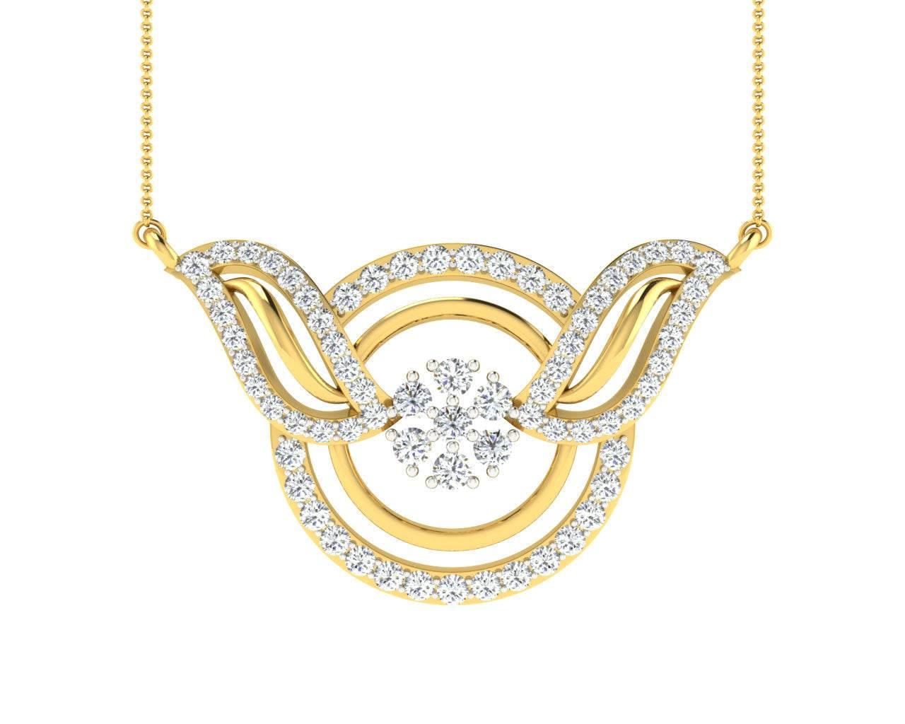 Jena Diamond Pendant with Gold Chain - Jewelslane