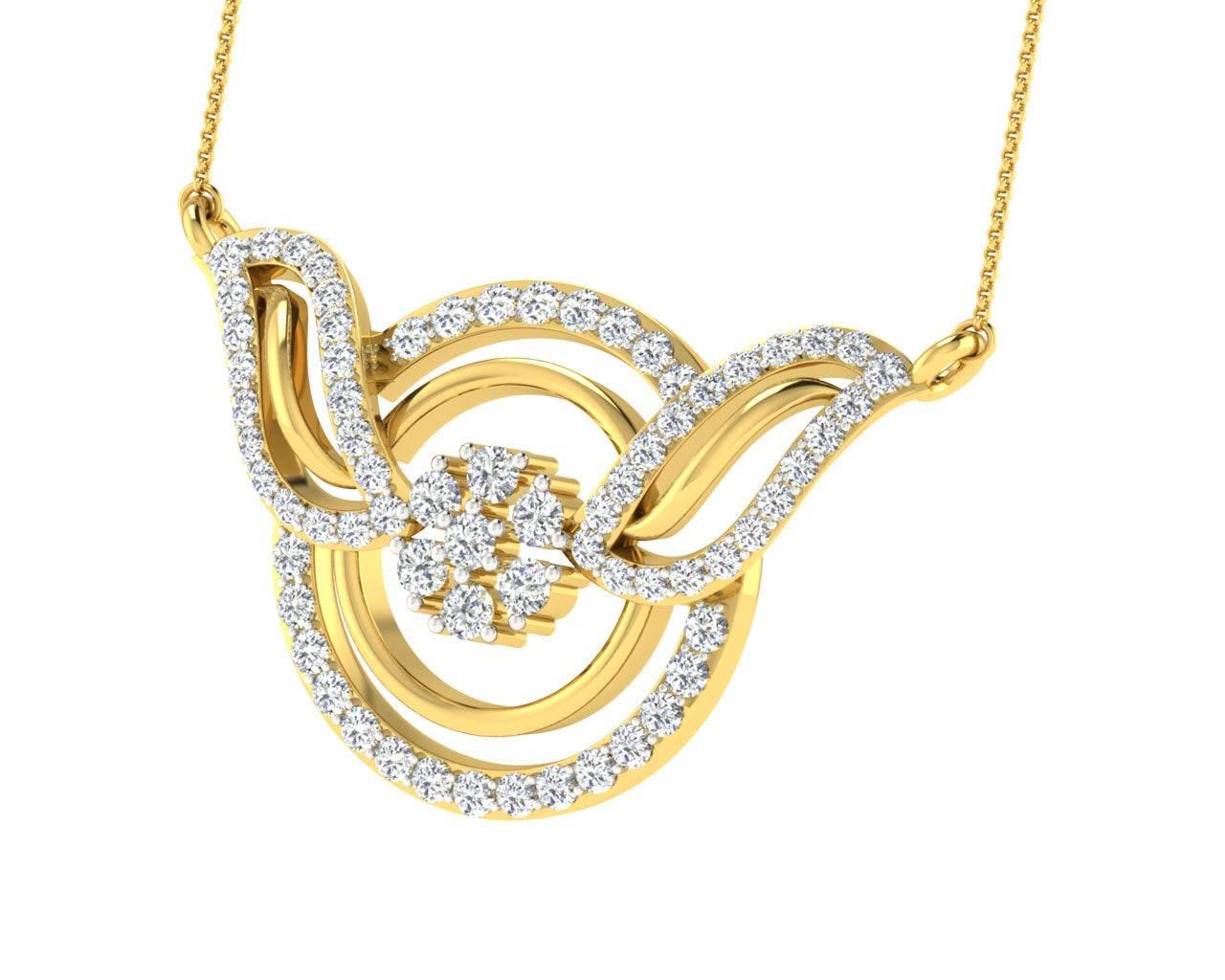 Jena Diamond Pendant with Gold Chain - Jewelslane