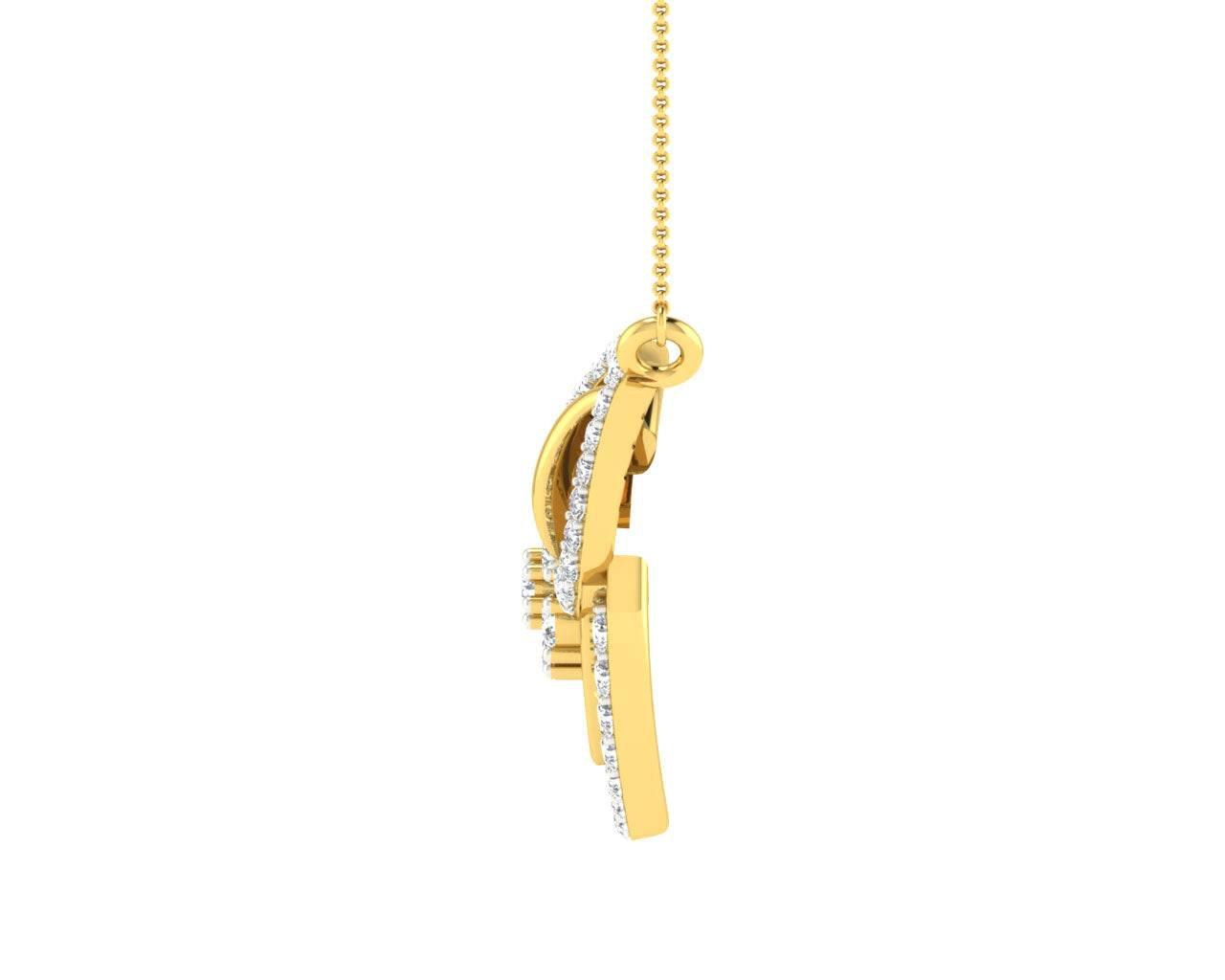 Jena Diamond Pendant with Gold Chain - Jewelslane