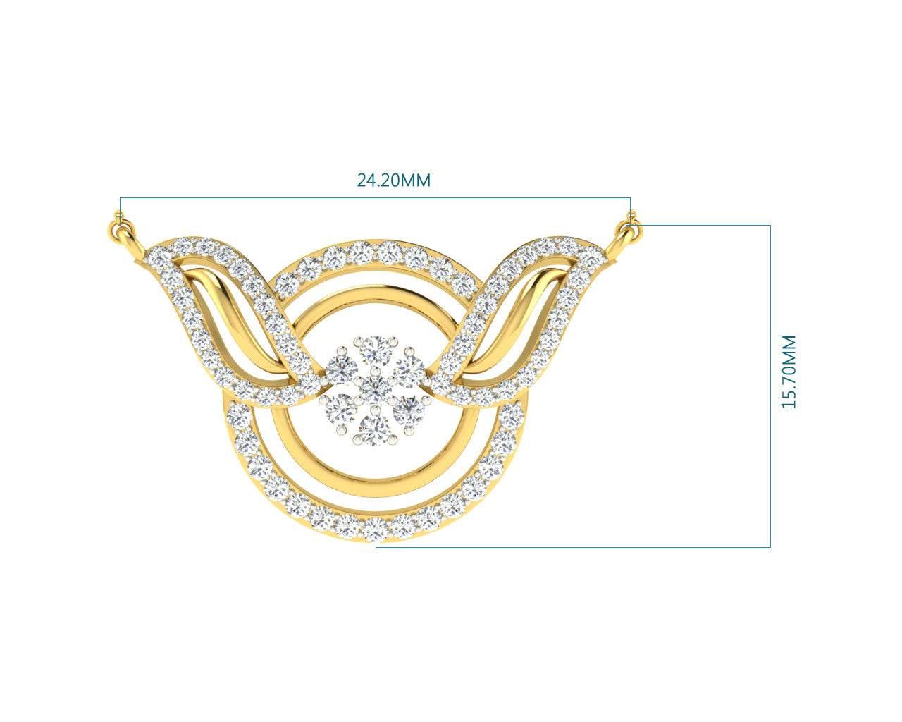 Jena Diamond Pendant with Gold Chain - Jewelslane