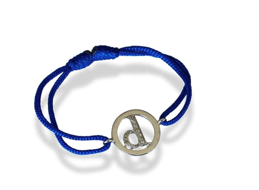 Alphabet Bracelet with diamonds lower case d - Jewelslane