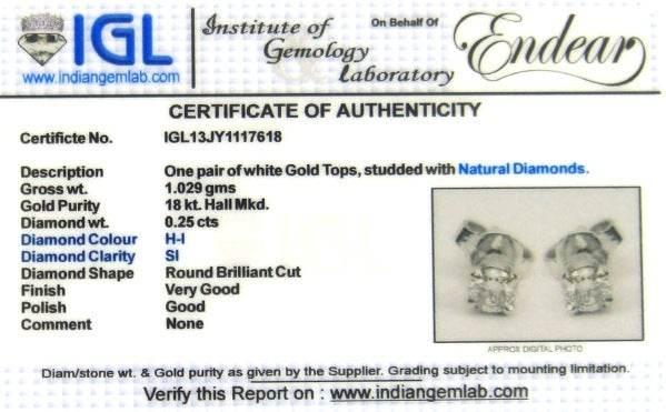 Diamond Ear studs - Jewelslane