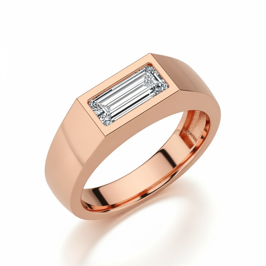 Kai Emerald Cut Diamond ring for men and women - Jewelslane