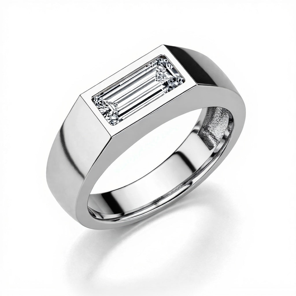 Kai Emerald Cut Diamond ring for men and women - Jewelslane