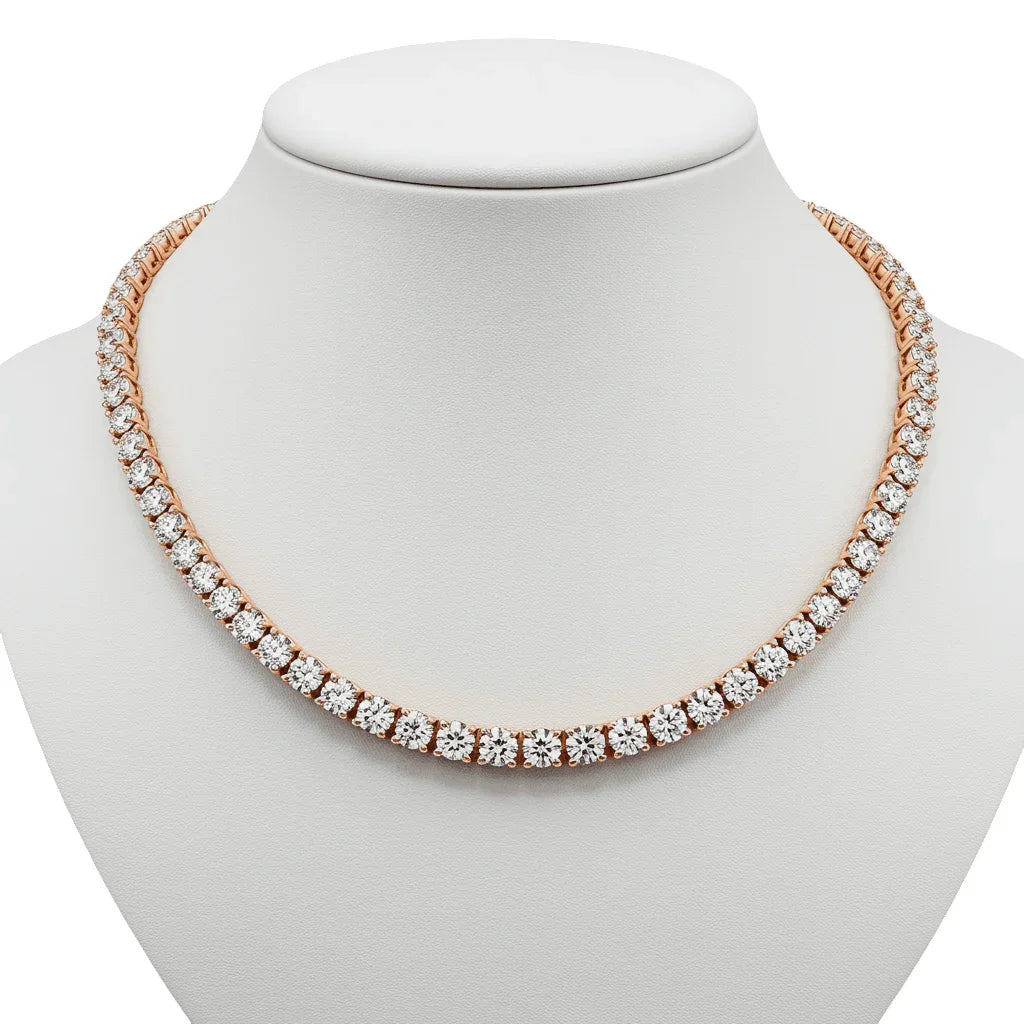 Kayla Lab Diamond 40 pointers Tennis Necklace In Rose Gold - Jewelslane