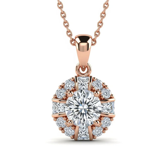Keni Round Brilliant Cut Lab Diamond Solitaire Pendant - Jewelslane