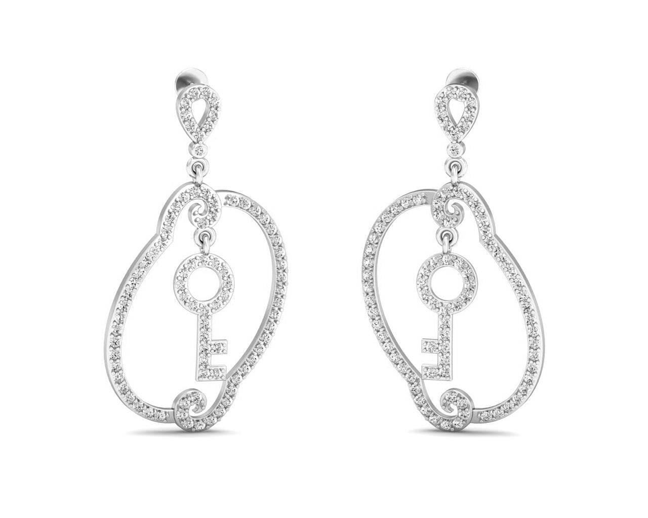 Key To My Heart Long Earrings - Jewelslane