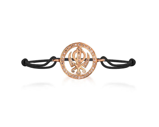 Khanda Bracelet in Gold with Diamonds - Jewelslane