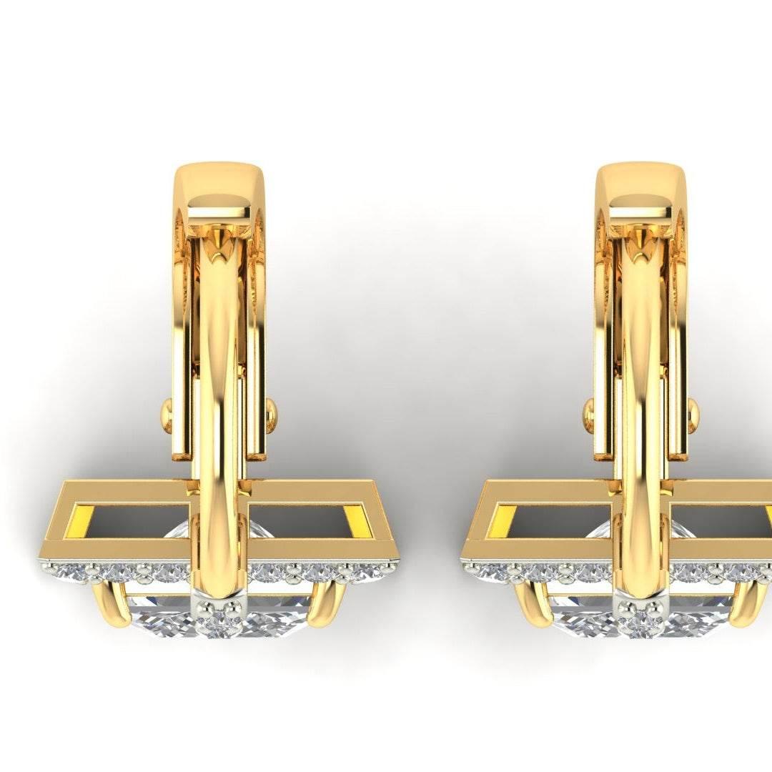 Laira Lab Grown Princess Cut solitaire diamond earrings in gold - Jewelslane
