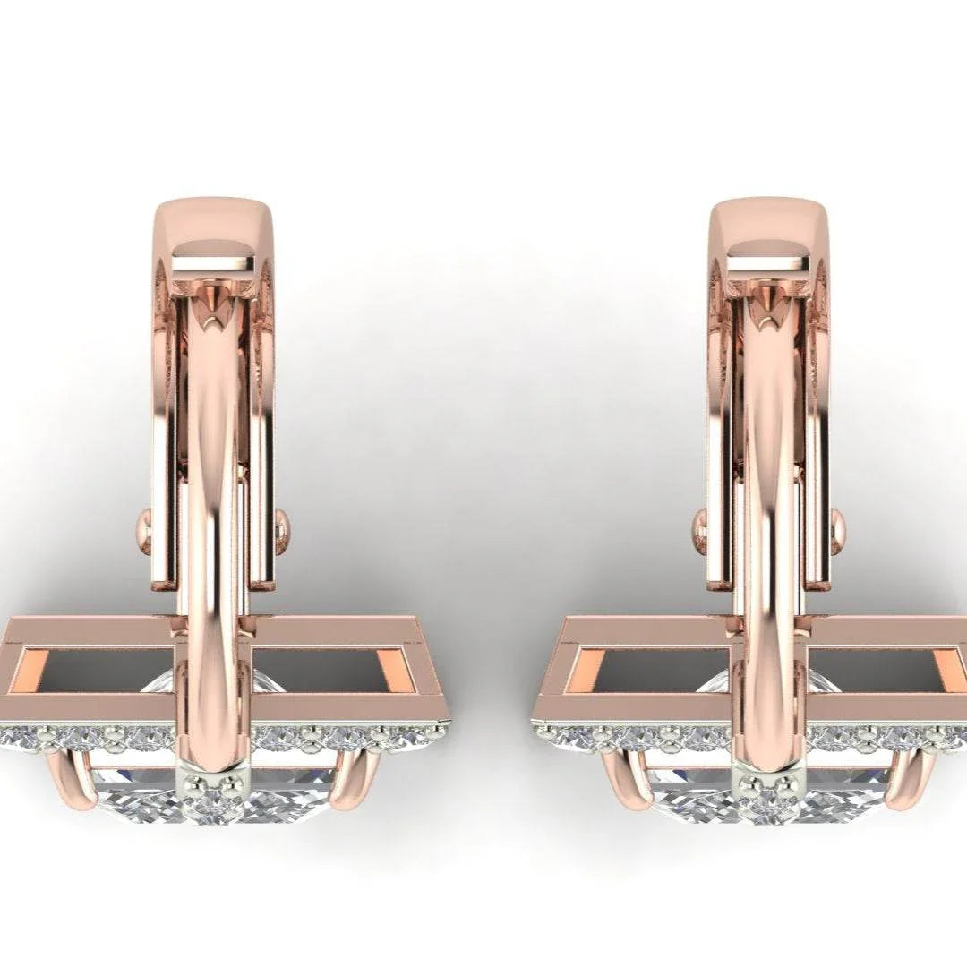 Laira Lab Grown Princess Cut solitaire diamond earrings in gold - Jewelslane