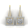Laira Lab Grown Princess Cut solitaire diamond earrings in gold - Jewelslane